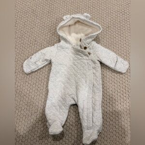 Carter's Soft Gray Quilted bunting suit